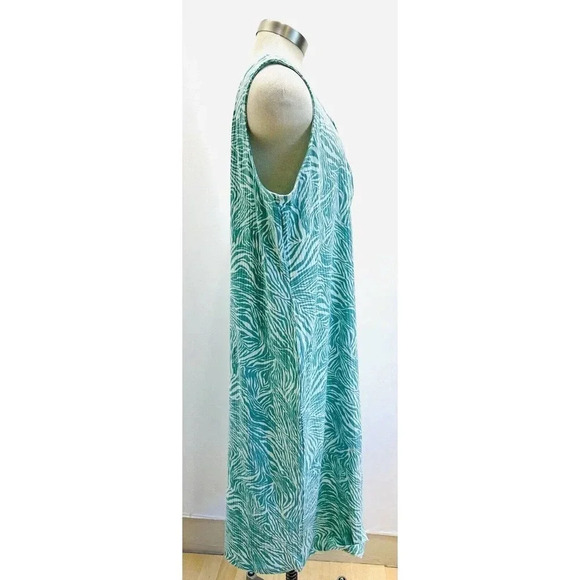 NWT NINE WEST Women Sleeveless Pullover One Shoulder Green Blue Dress Plus Sz 3X - Picture 9 of 12